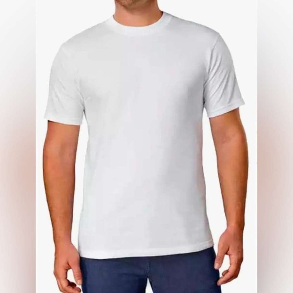 Kirkland Men's Crew Neck 100% Heavyweight Cotton T-Shirts (Pack of 6), White XXL